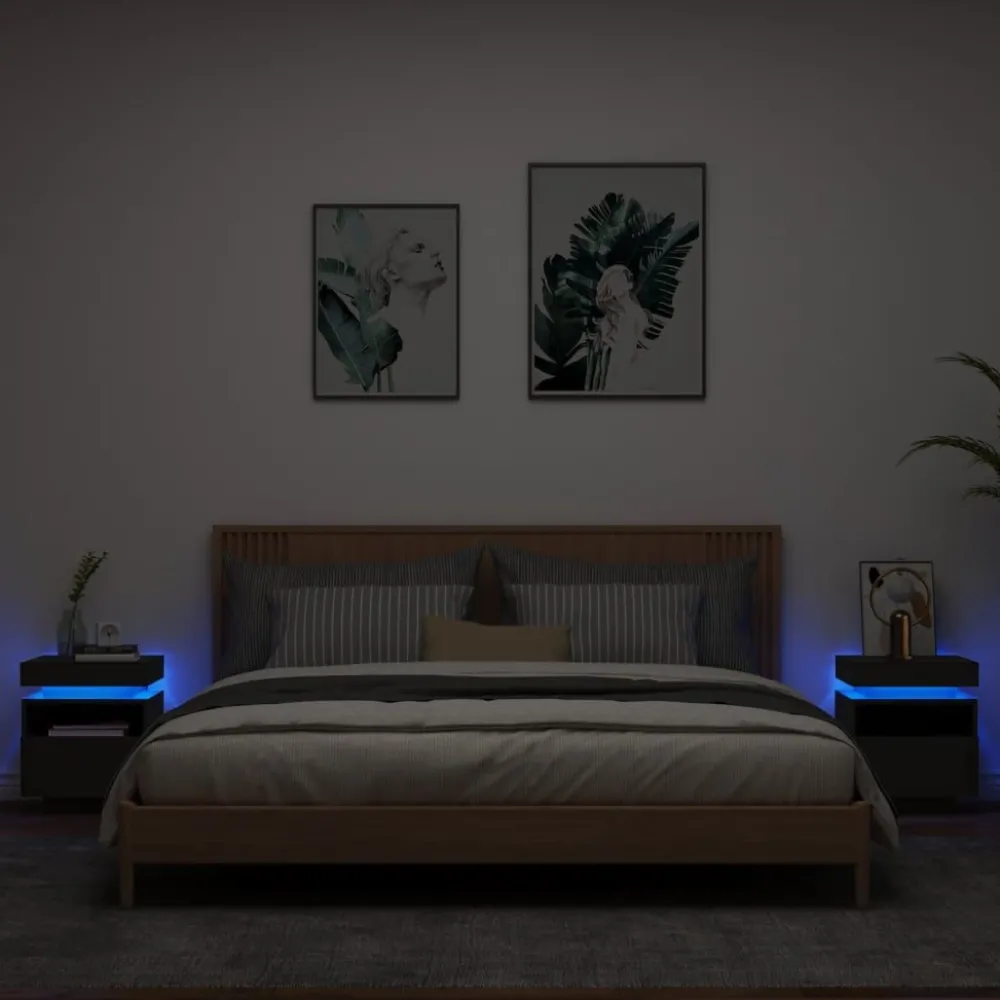 Outlet Yöpöydät LED-valoilla 40x39x48,5 cm, eri värejä ja pakkauskokoja (33073) Huonekalut